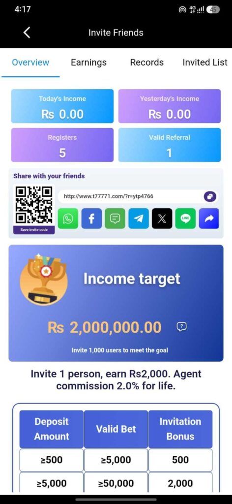 T7777 Login